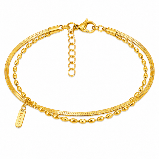 Snake Bone Chain Double Layer Anklets