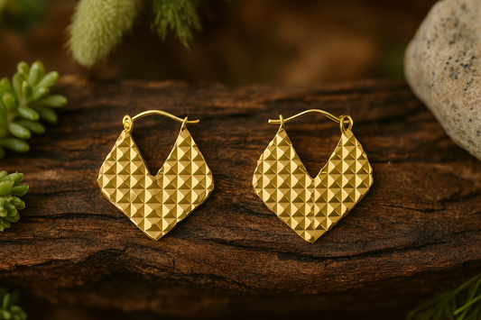 18k gold plated Textured Treasure Earrings
