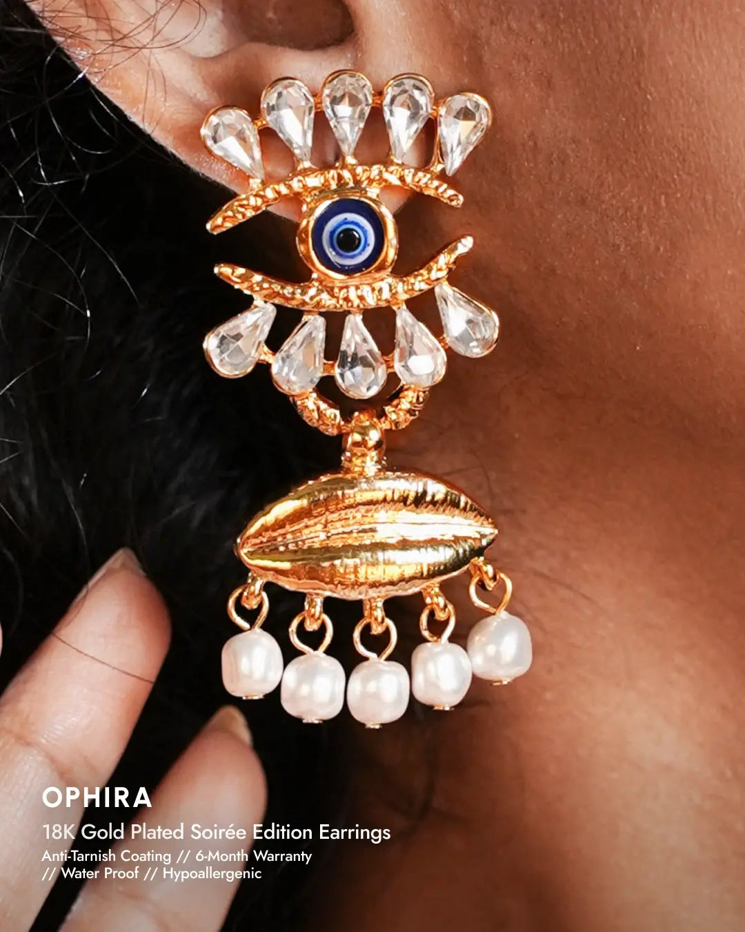 Ophira 18 K Gold Plated Soirée Earrings