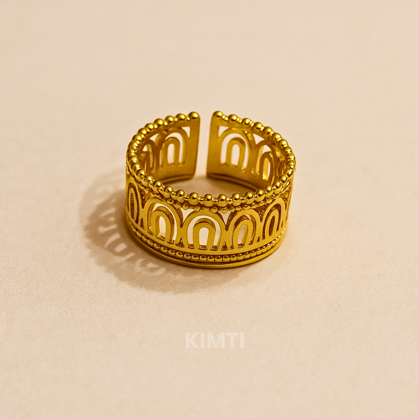 18k Gold Plated Trilogie Vintage Ring