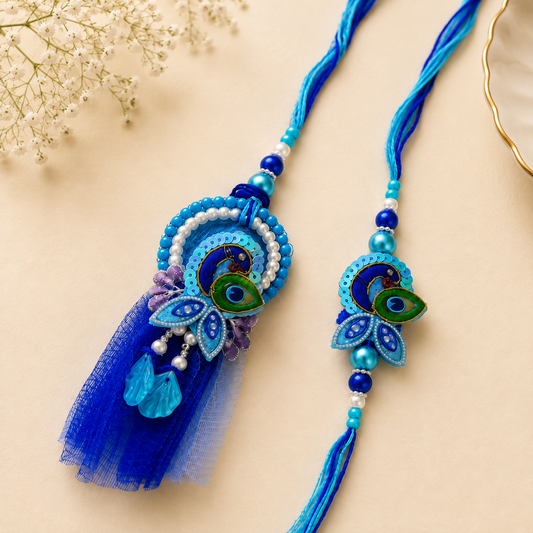 Peacock Design Bhaiya Bhabhi Rakhi