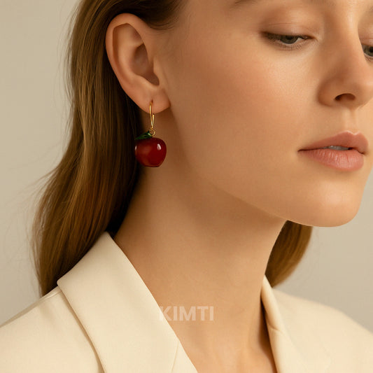 Mystic Red Cherry Drop Earring
