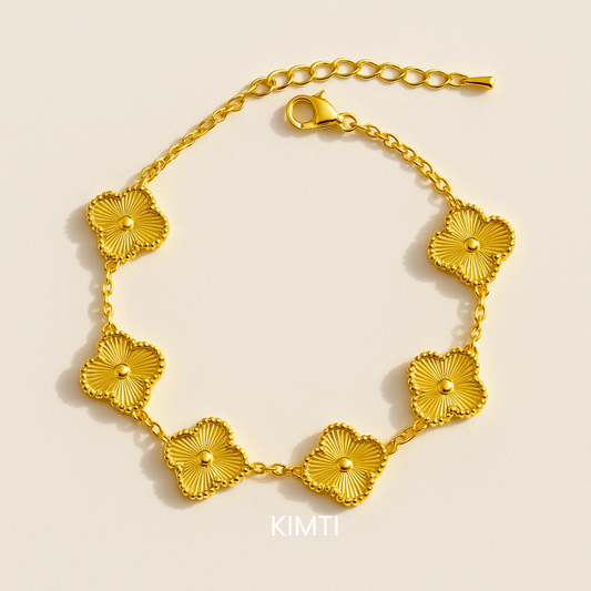 18K Gold Plated Clover Golden Bracelet