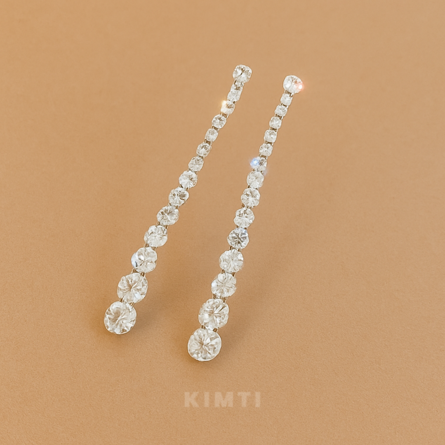 Long Solitaire Chain Earrings