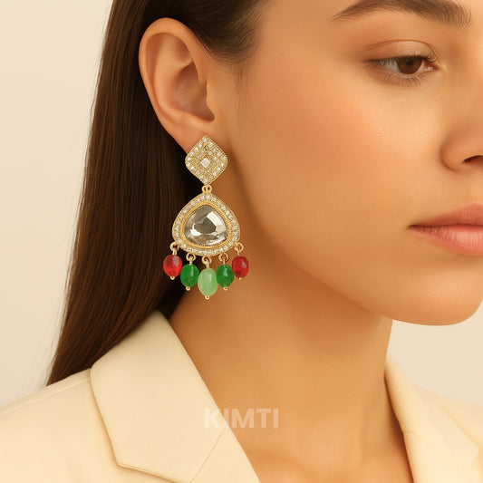 Multicolour Polki Earring