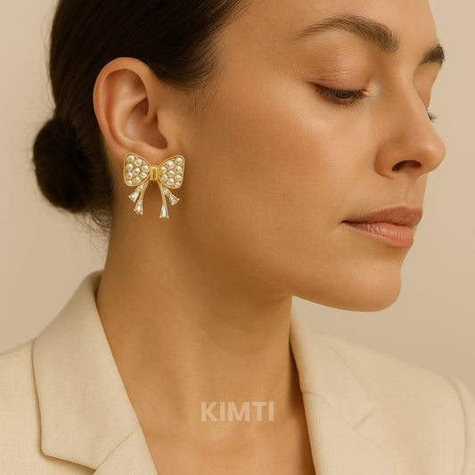 Bow Pearl Stud earrings