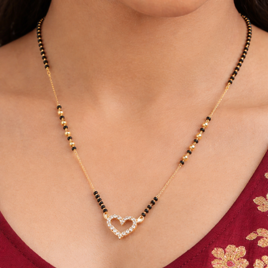 Heart Shape Diamond Mangalsutra