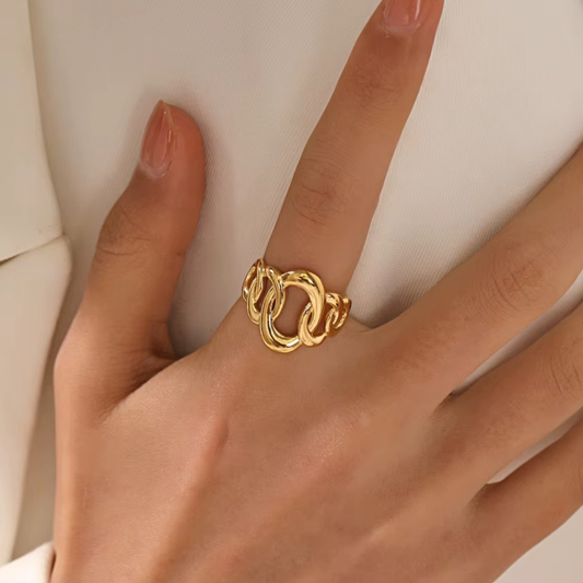 18K Gold-Plated Beach Charm Ring