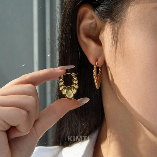 18K Gold Plated Golden Hoops Anti Tarnish Earring