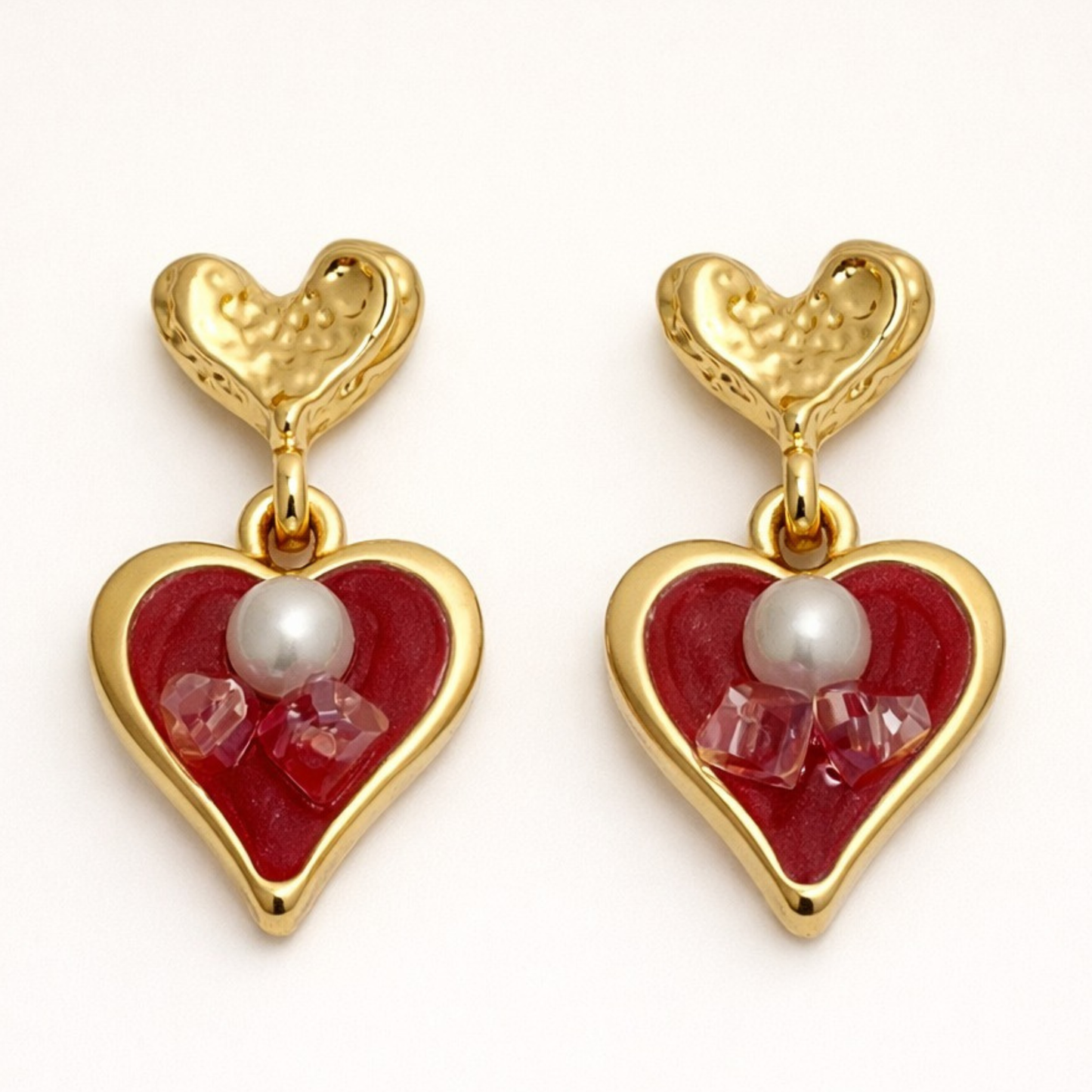 18K Gold Plated Aurora Noir Heart Earring