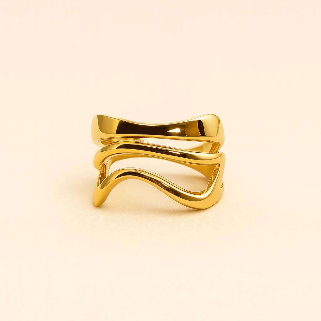 18k Gold Plated Sculpted Harmony Ring