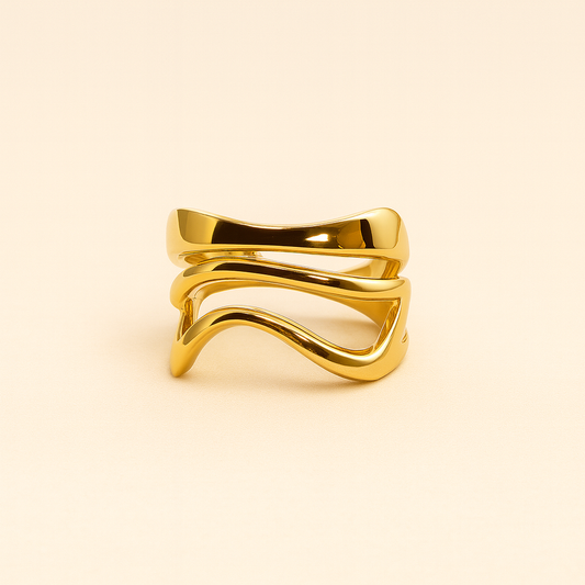 18k Gold Plated Sculpted Harmony Ring