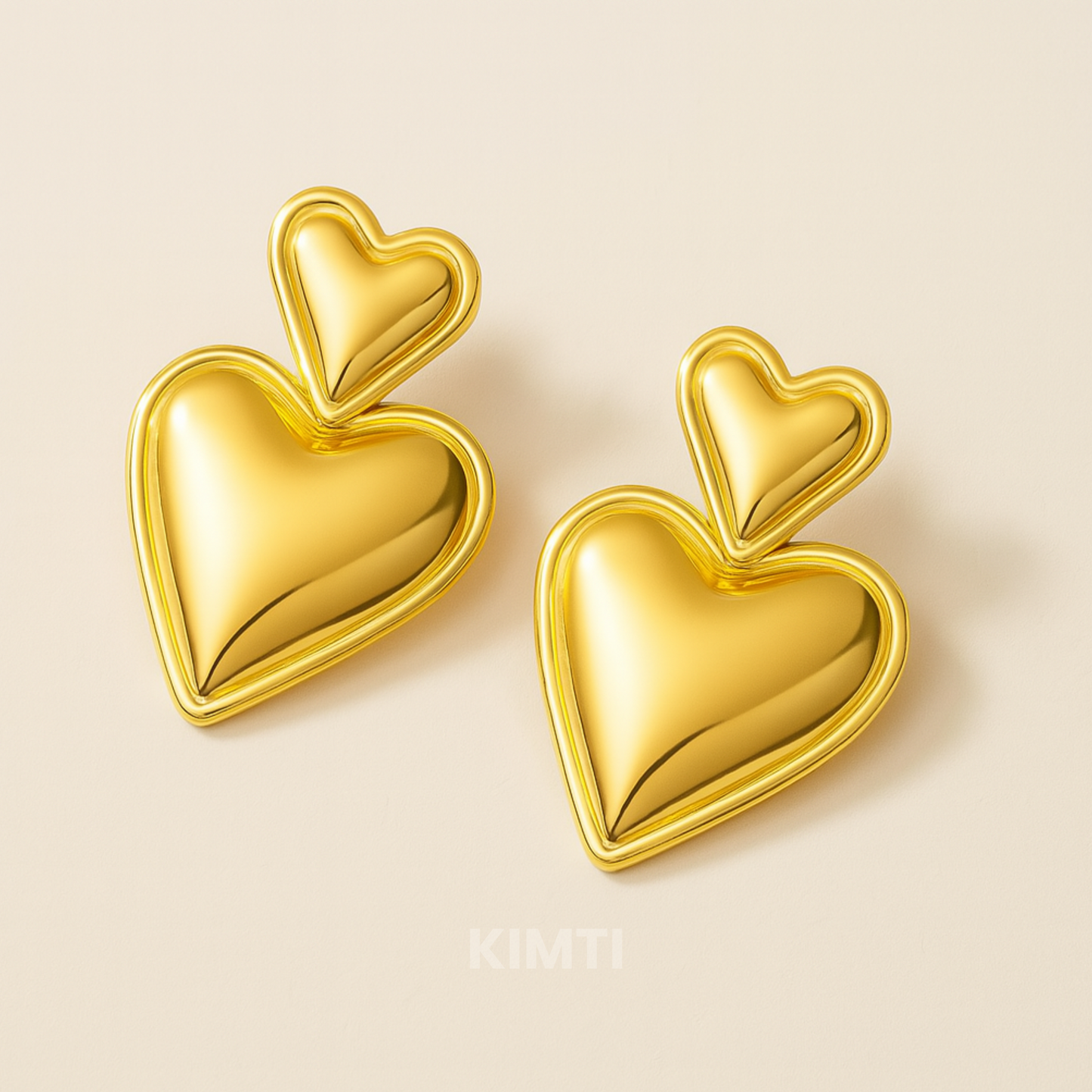 18k Gold Plated Love Drop Stud Anti Tarnish Earring