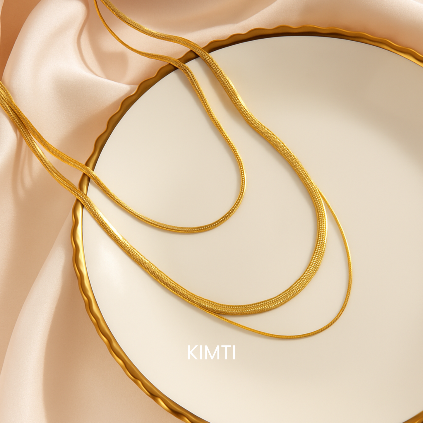 Golden 3 Layer Anti Tarnish Snake ChainNecklace