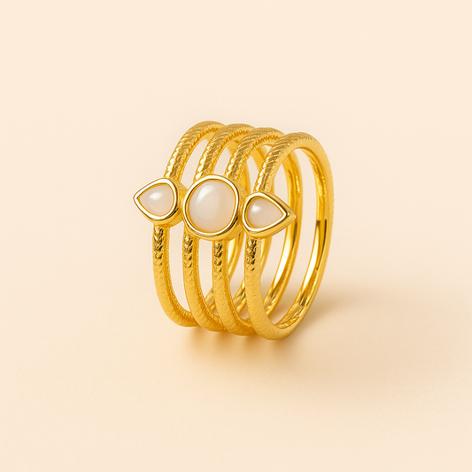 18k Gold Plated Luxe Aura Stack Ring