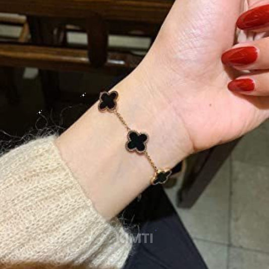 Rs. 99 Anti Tarnish Black Clover Flower Bracelet