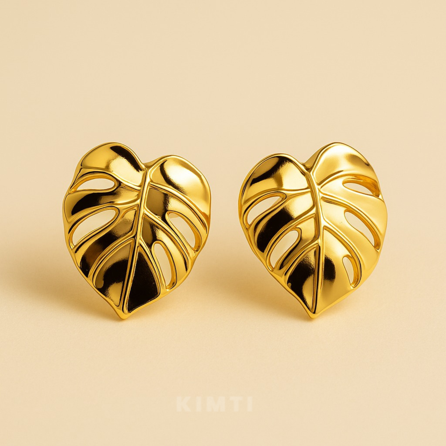 18K Gold Plated Golden Heartleaf Earrings