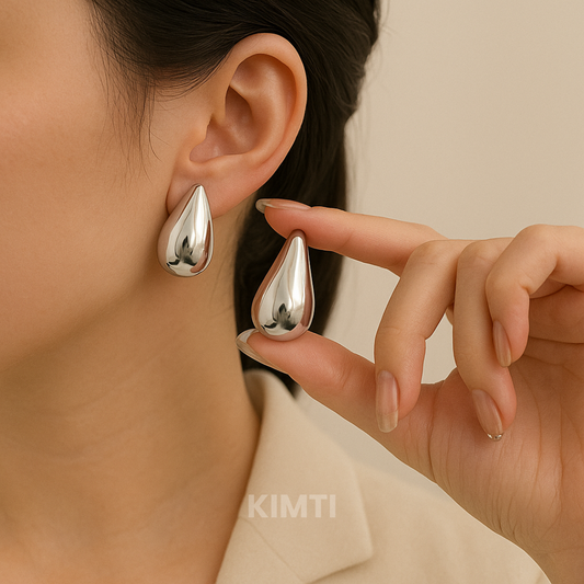 Silver Teardrop Stud Earring