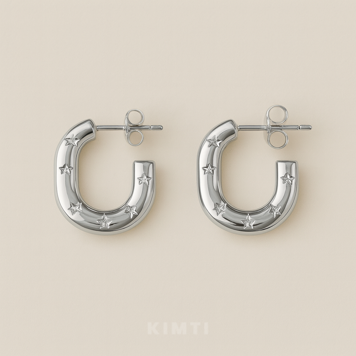 Anti-Tarnish Moonlight Star U-Hoop Earrings