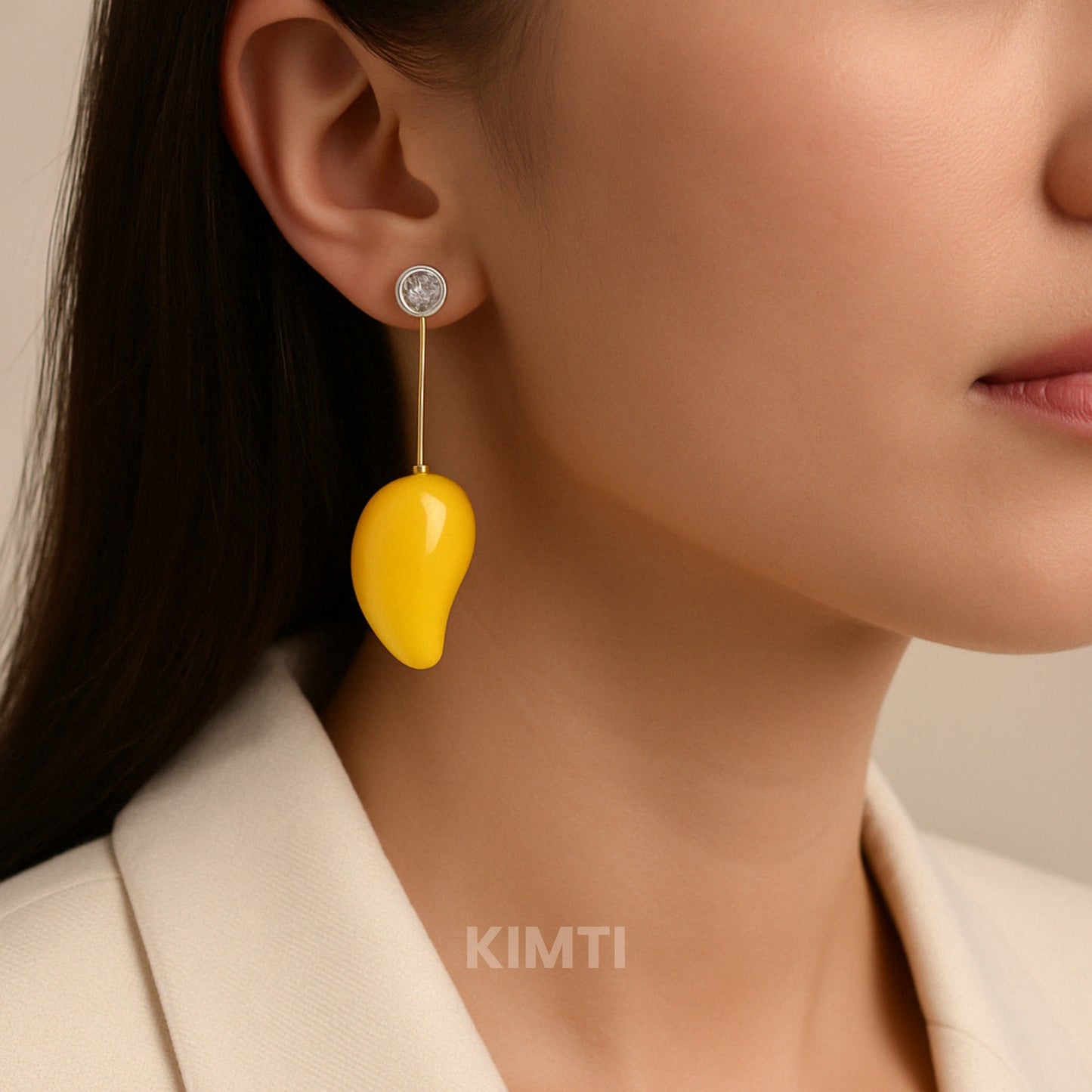 Alphanso Mango Yellow Drop Earring