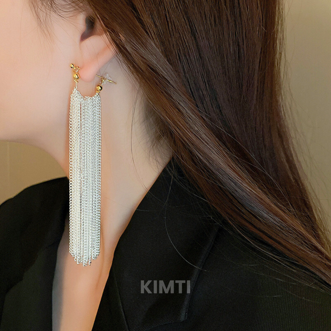 Silver Plated Long Chain Earring