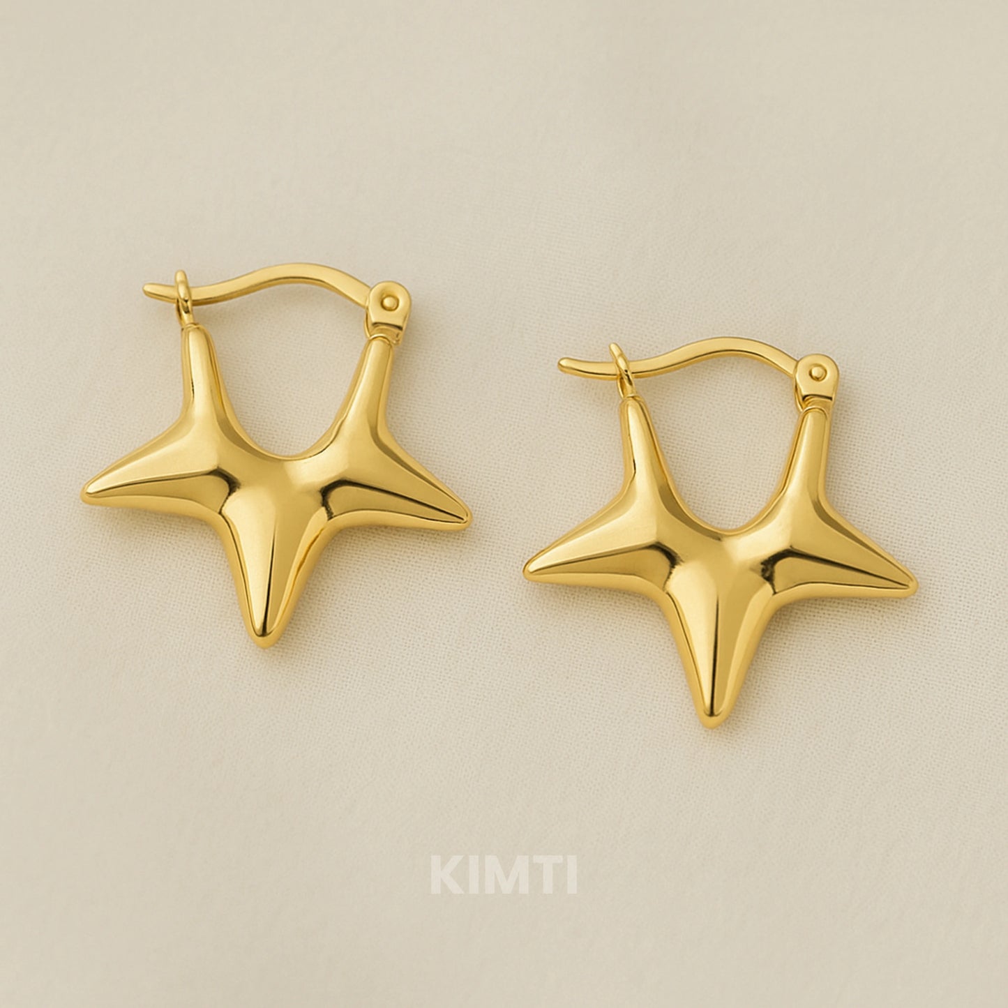 Golden Gemstonegala Comet Hoops Earrings