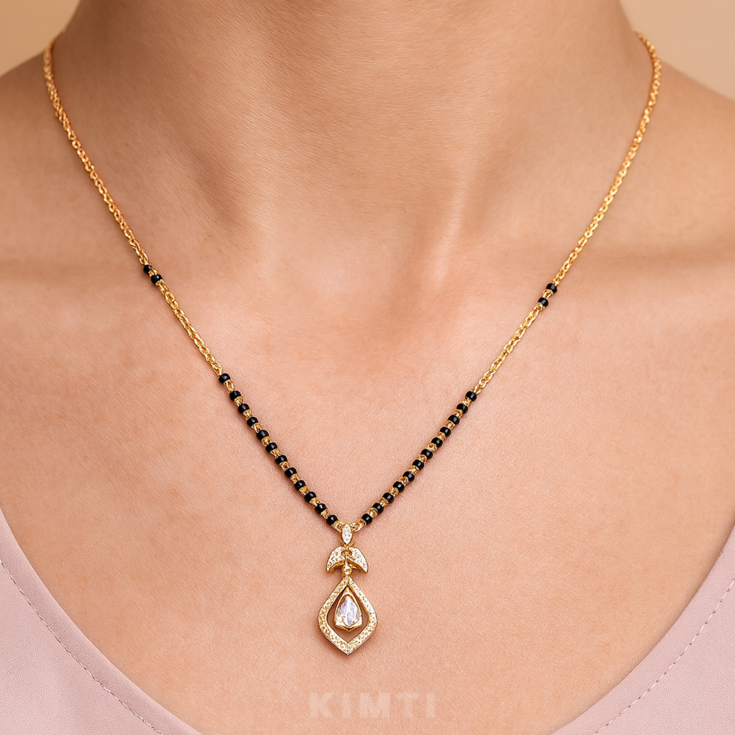 18K Gold Plated Fancy Tear Shape Mangalsutra