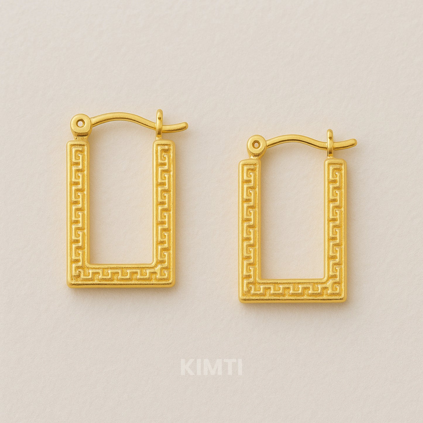 18K Gold Plated Golden Plated Square Hoop Anti Tarnish Earring