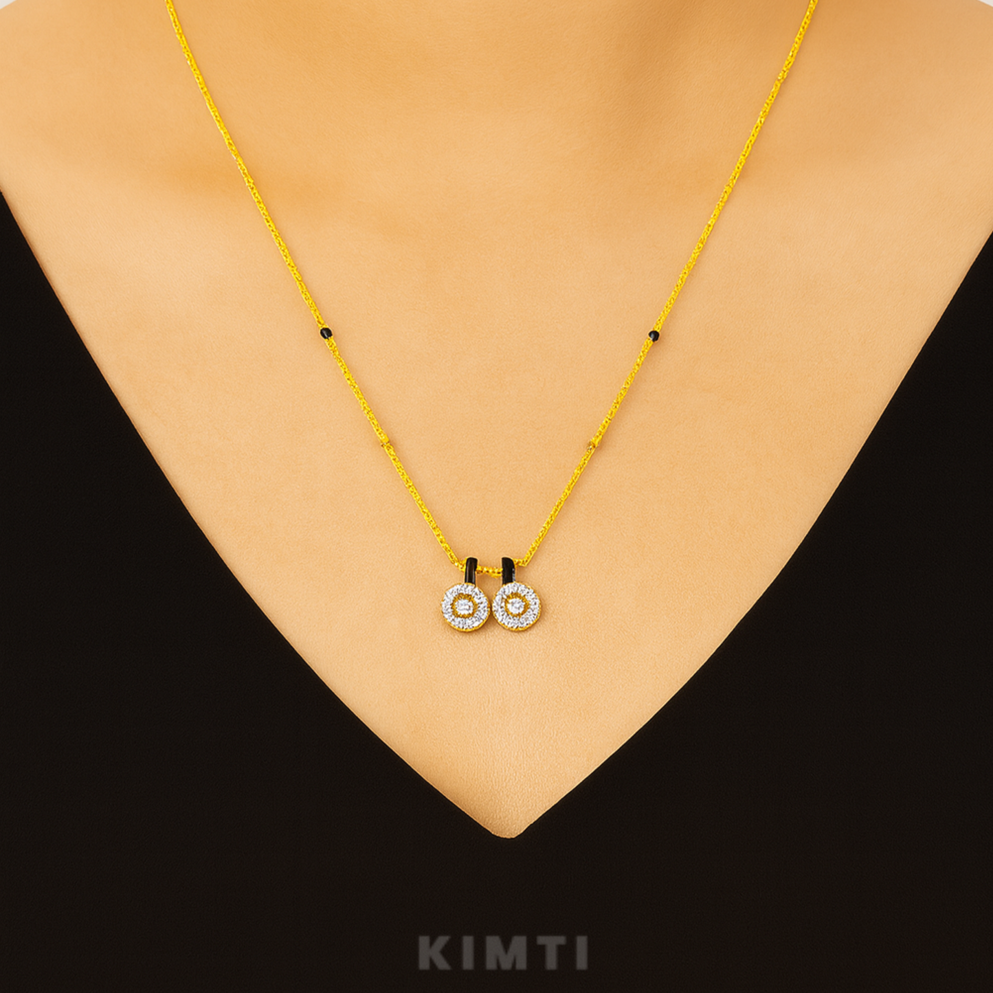 18K Gold Plated Minimal Dual Charm Mangalsutra