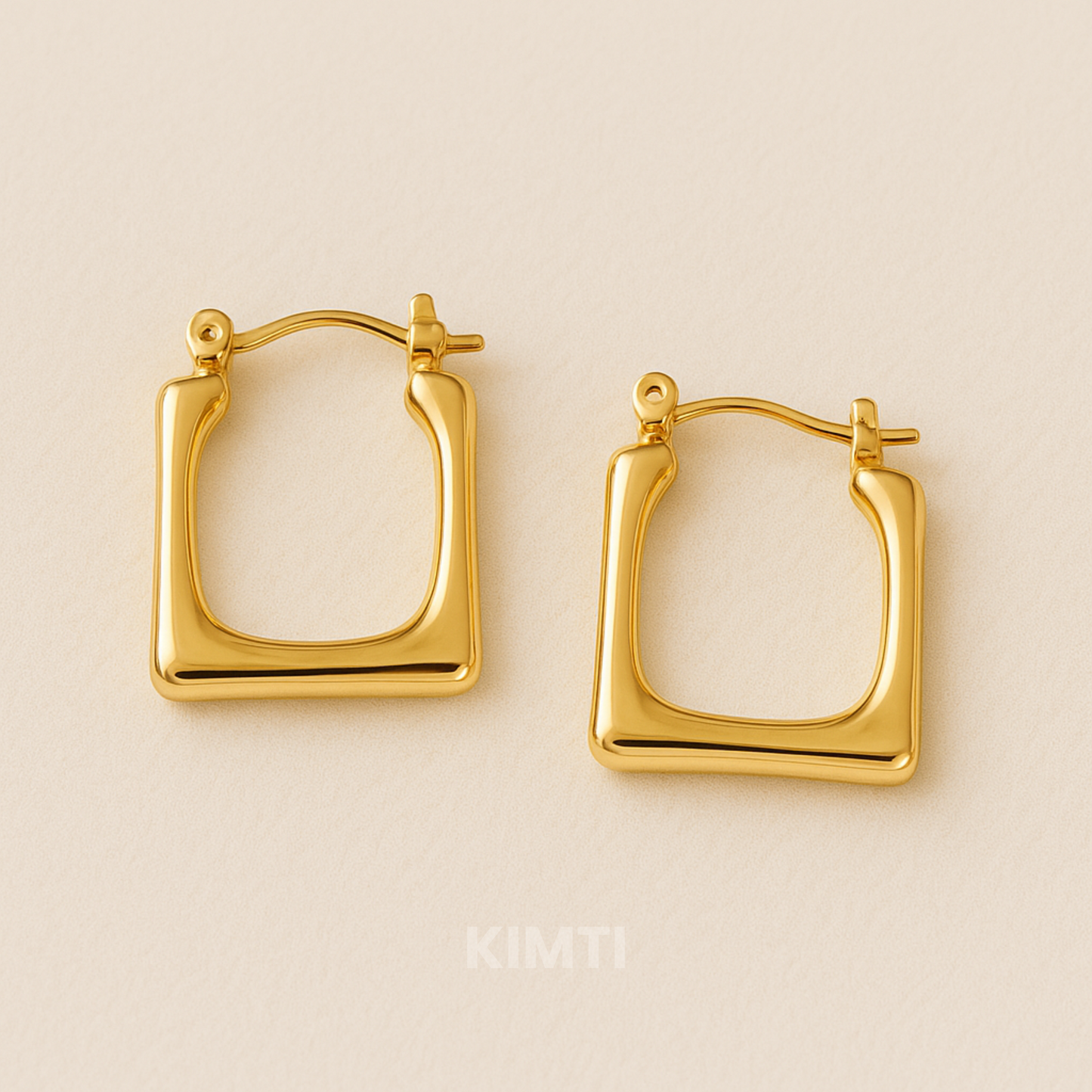 18K Gold Plated Square Hoops Anti Tarnish Earring