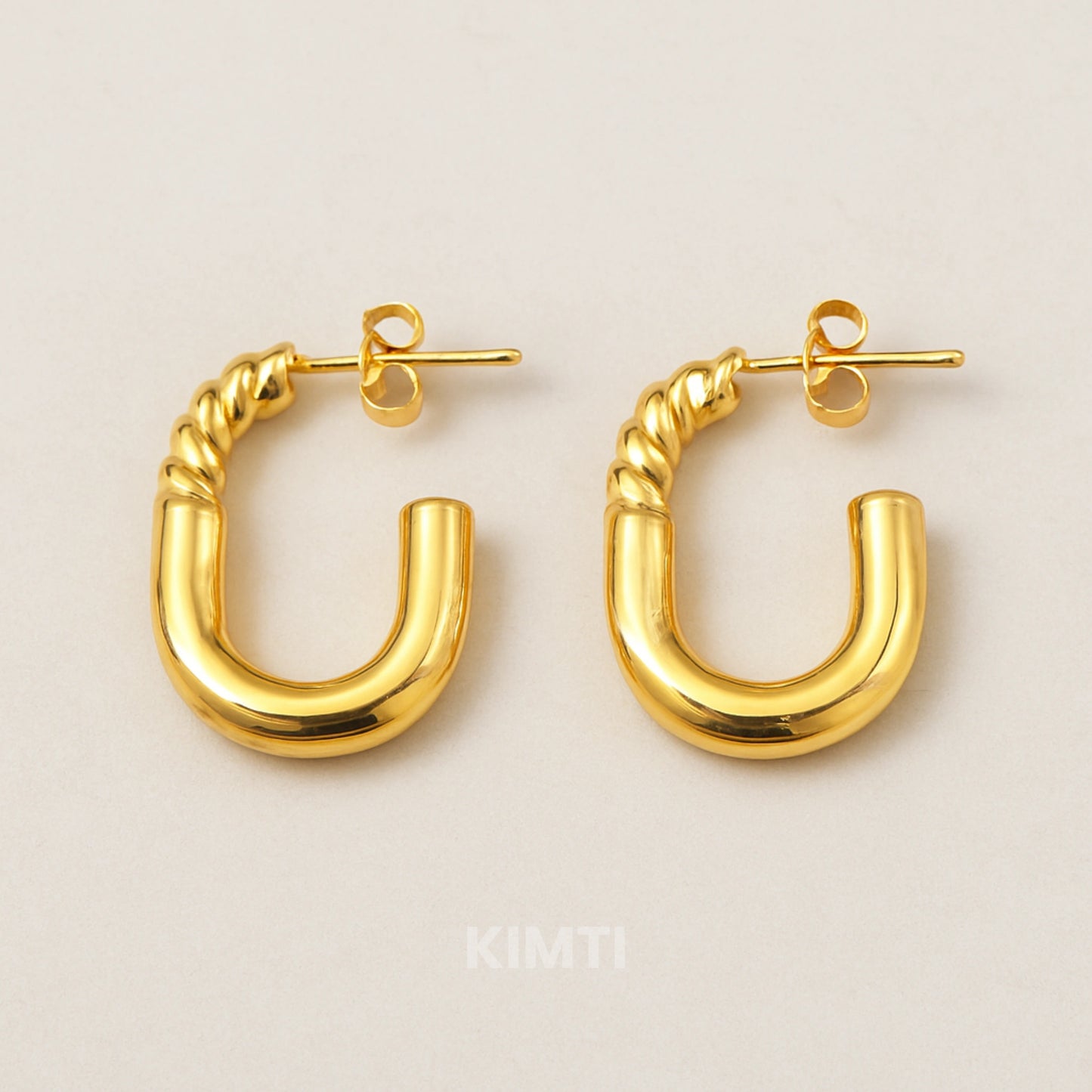 18K Gold Plated Half Hoop Golden Anti Tarnish Earring