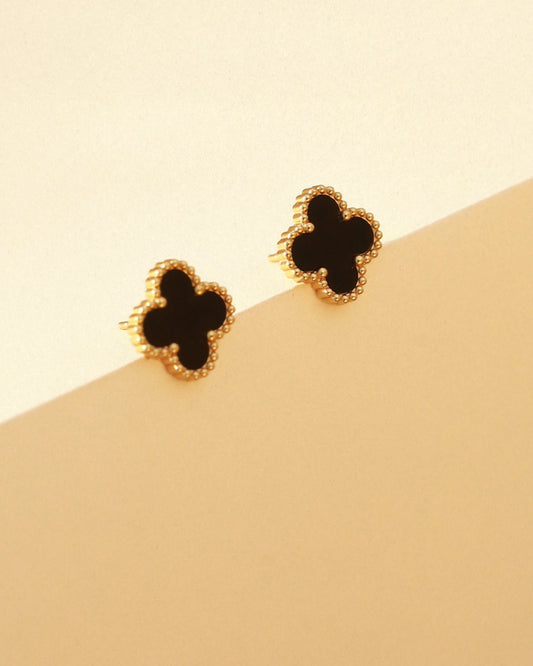 Fortelle 18K Gold Plated Enamel Studs