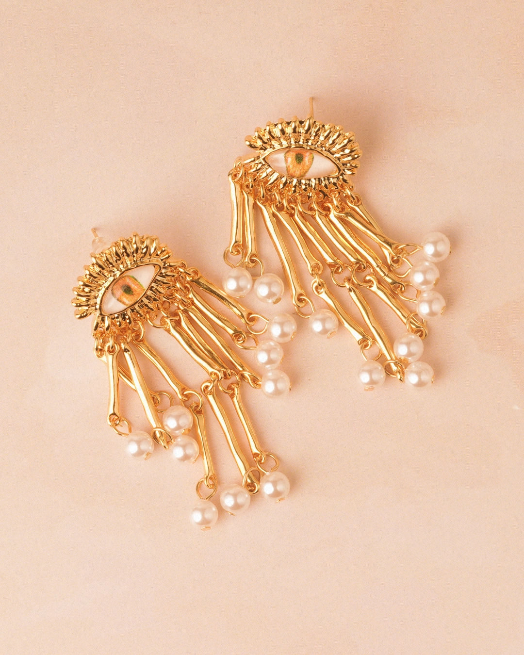 Astraea 18 K Gold Plated Soirée Earrings