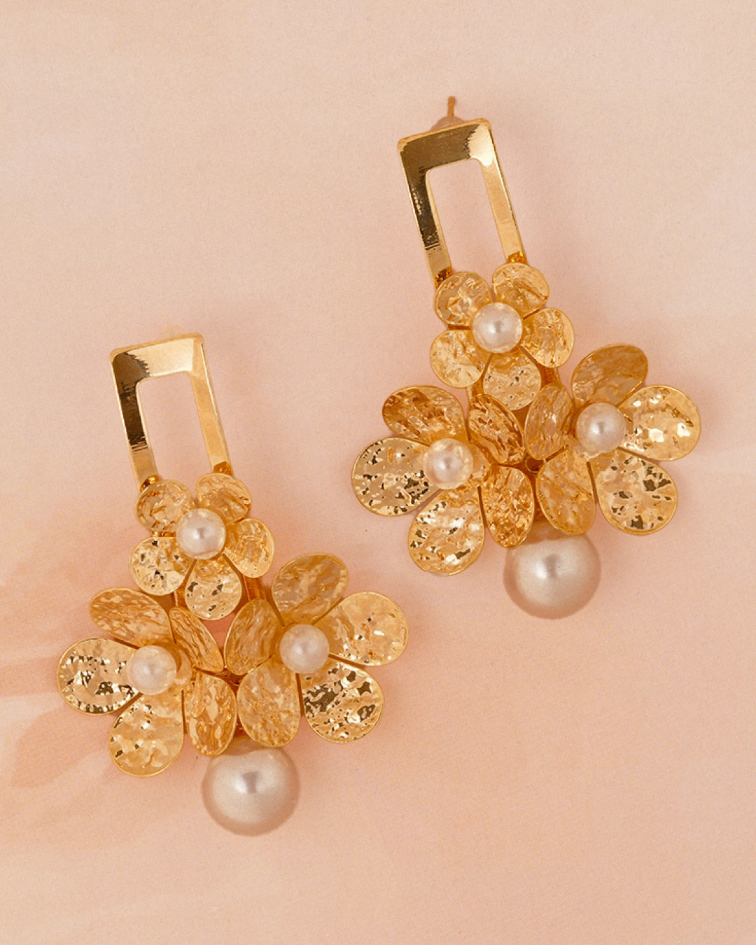 Fioris 18 K Gold Plated Soirée Earrings