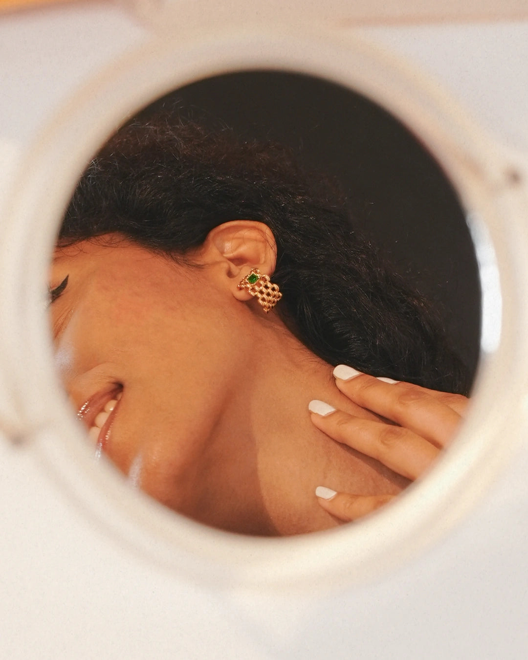 Emeris 18 K Gold Plated Soirée Earrings