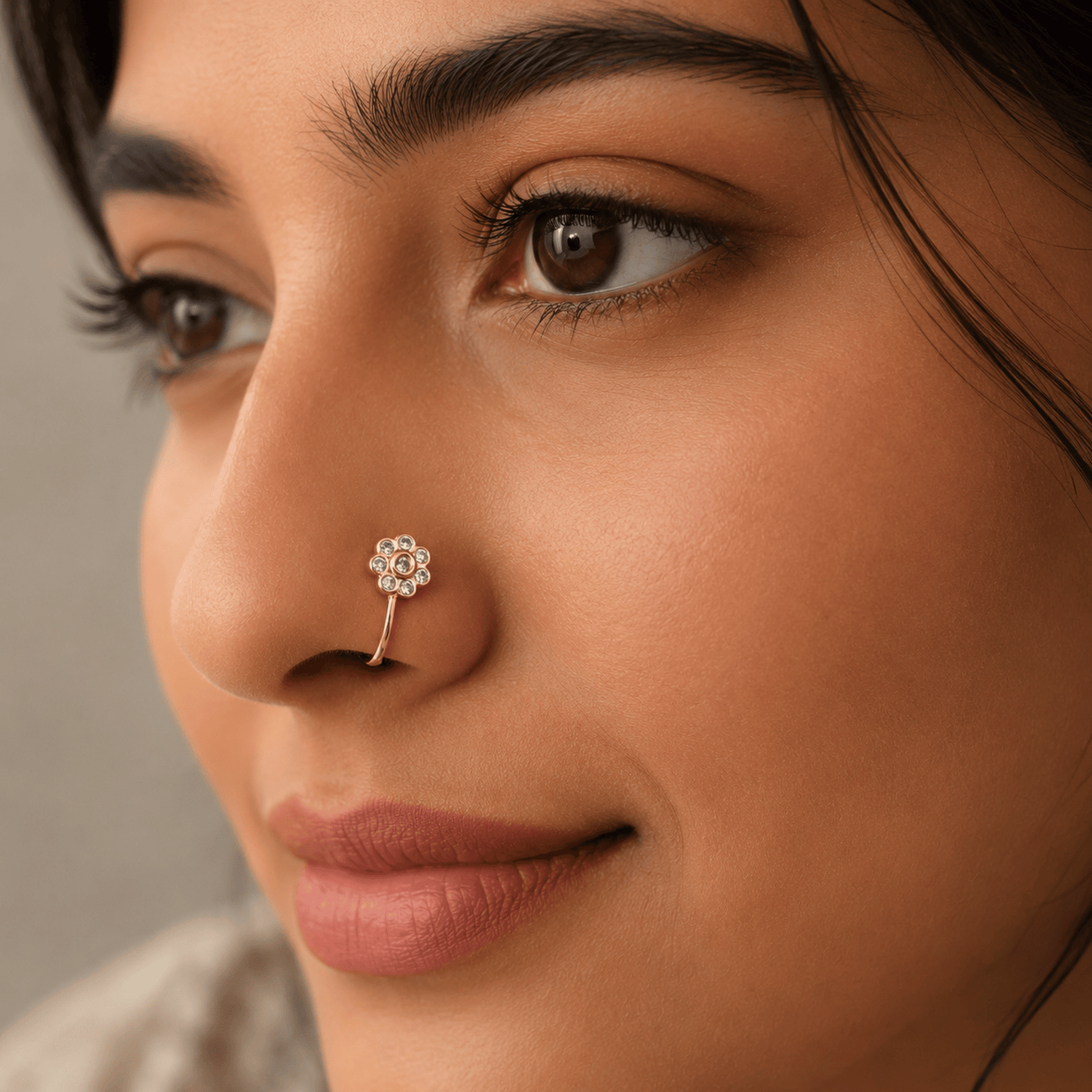 Tiny Flower Diamond Nose Pin