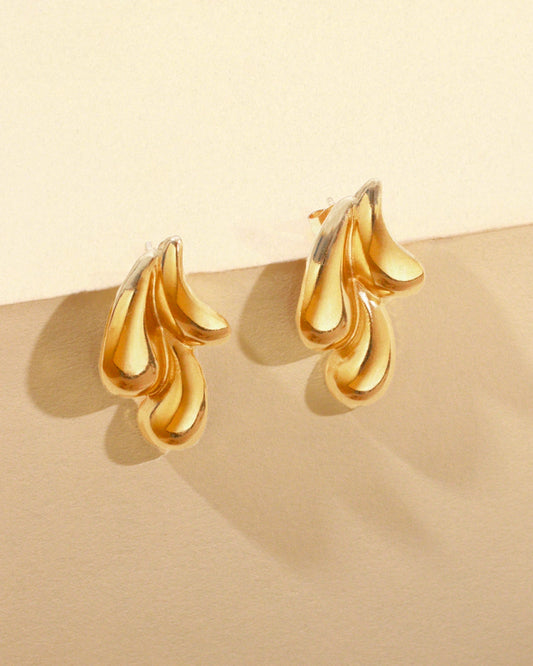 Iselle 18K Gold Plated Sculpted Studs
