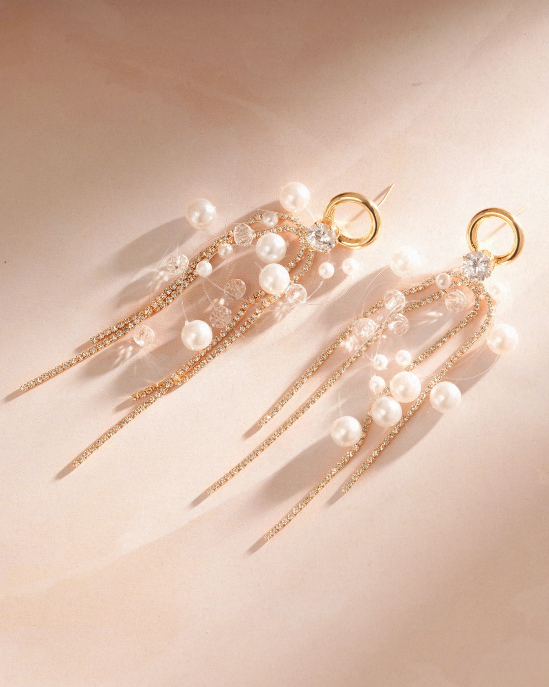 Champere 18 K Gold Plated Soirée Earrings
