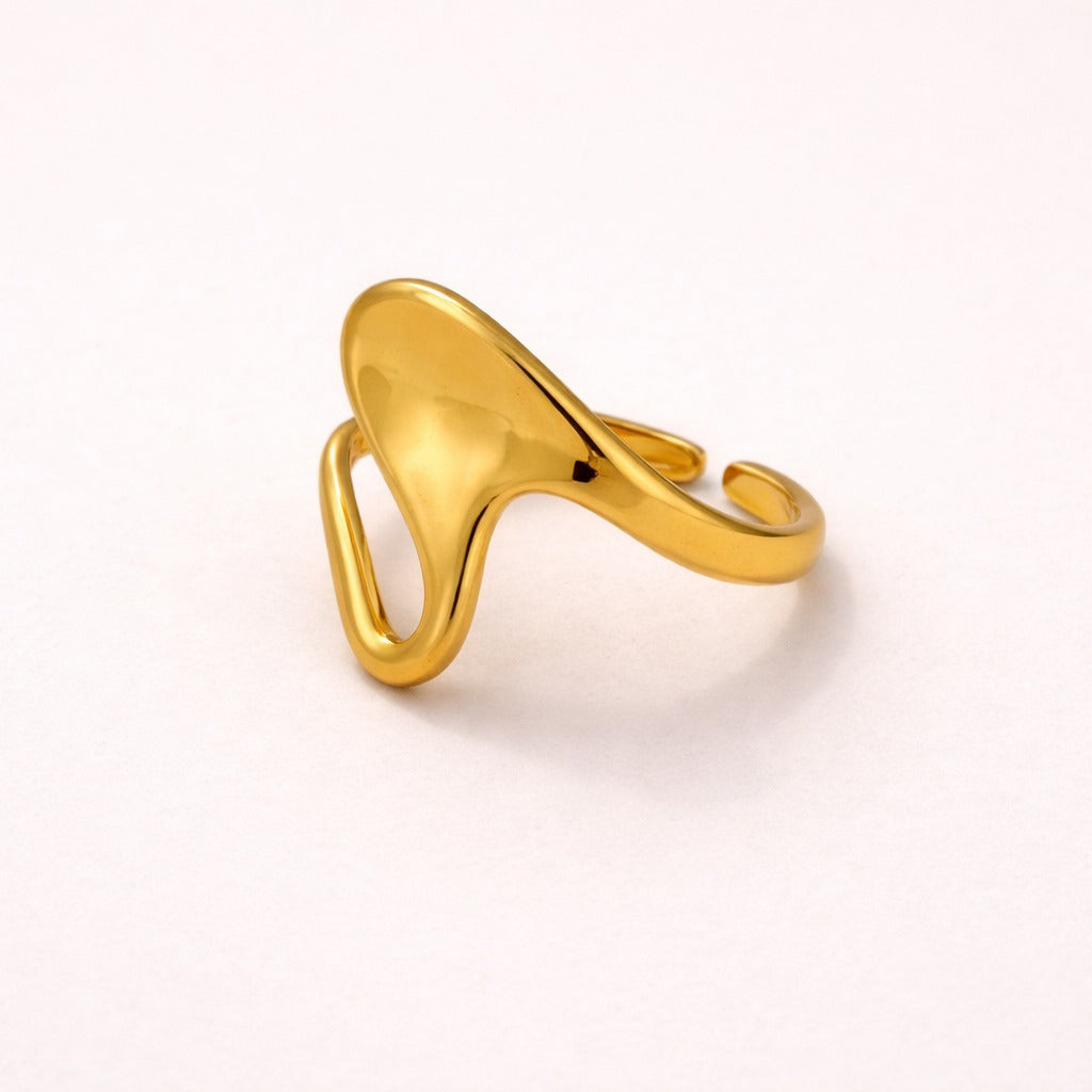 18k Gold Plated Adjustable Modern Twist Ring