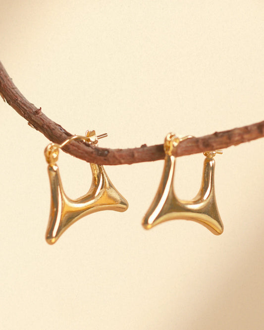 Soleil 18K Gold Plated Sculpted Hoops