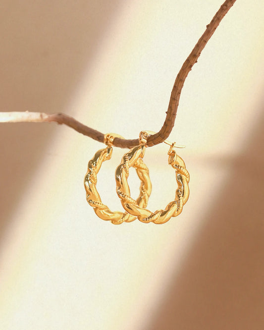 Tresse 18K Gold Plated Woven Hoops