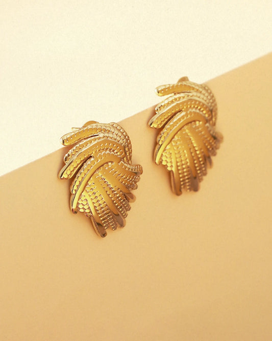Zephyra 18K Gold Plated Sculpted Studs