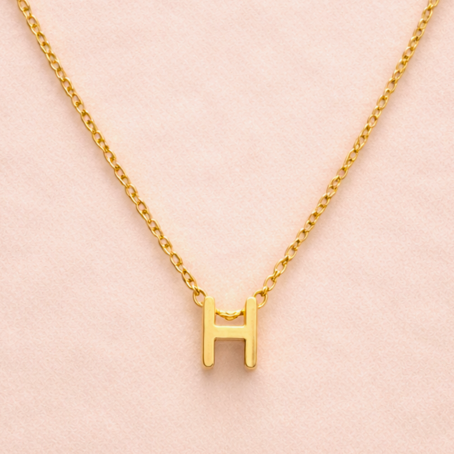 18k Gold Plated Minimal H Necklace