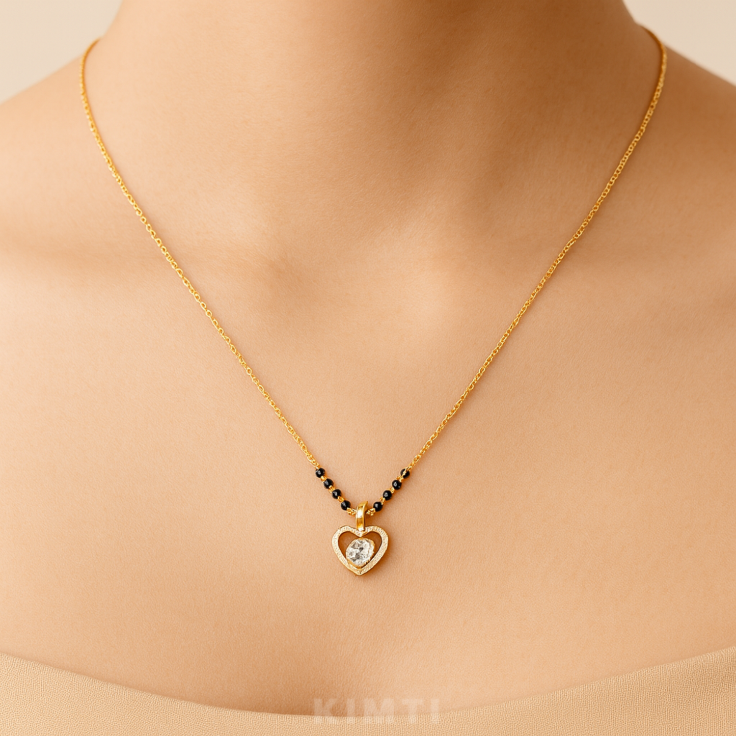 18K Gold Plated Classic Heart Mangalsutra