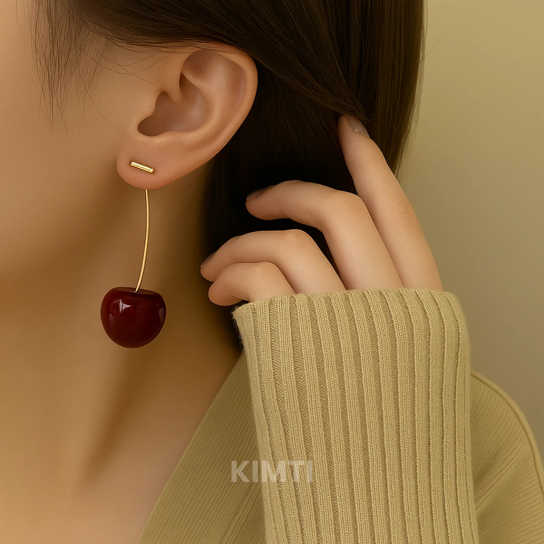 Cherry Blossom Red Drop Earring - Just Rs. 49