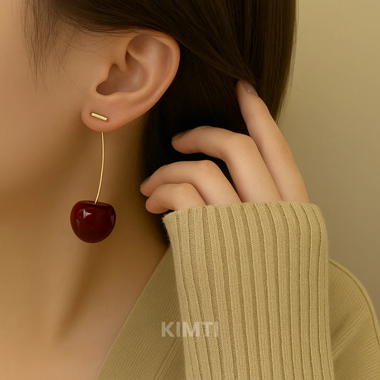 Cherry Blossom Red Drop Earring