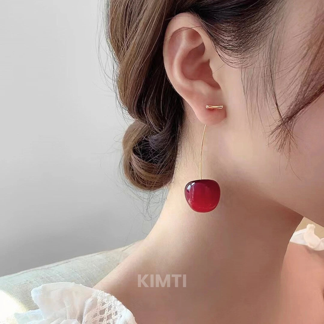 Cherry Blossom Red Drop Earring - Just Rs. 49