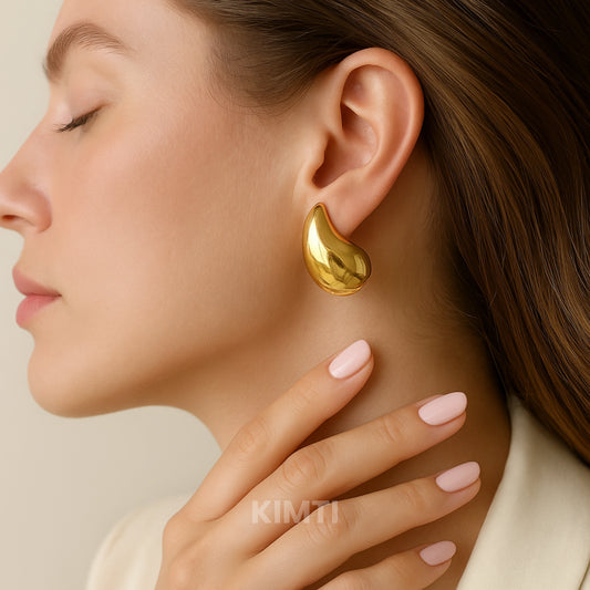 Tear Drop Golden Earring - Just Rs. 79