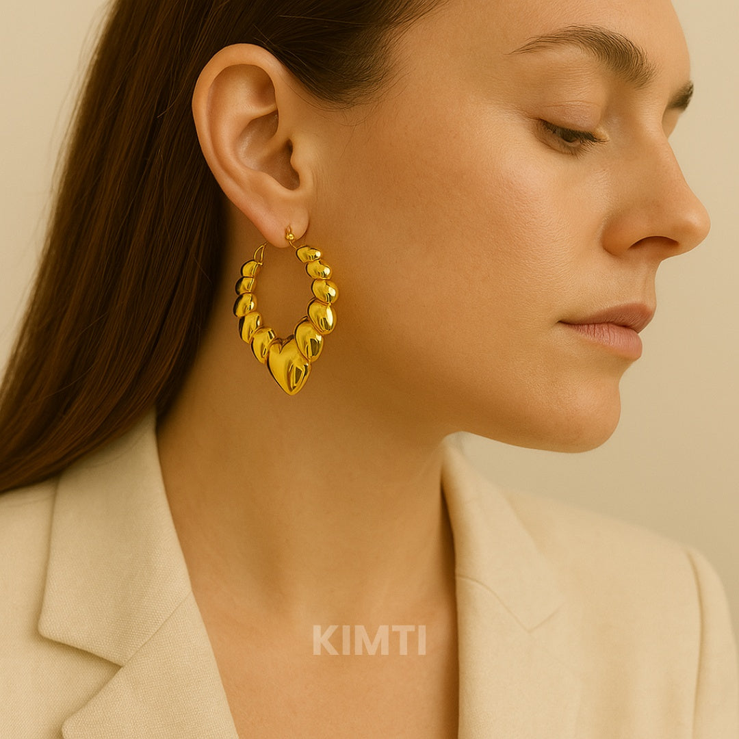 18K Gold Plated Golden Hoops Anti Tarnish Earring
