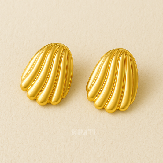 18K Gold Plated Statement Shell Stud Earrings